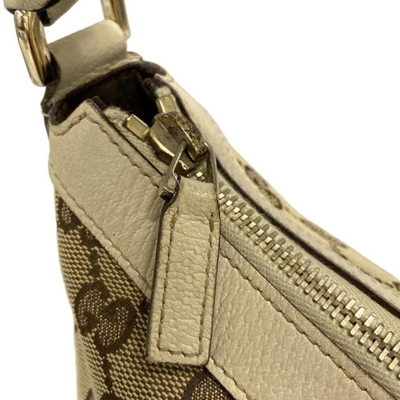 GUCCI GG Pattern, Abbey Beige Dark Brown Cream Jacquard Leather 438-090125 - Picture 9 of 14